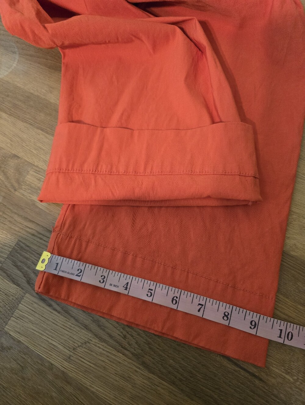 Anthropologie Maeve The Colette Wide Leg Pants Orange 26 Magic Fabric Crop - Picture 12 of 12